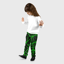 Брюки детские Зеленые Полигоны Матрица, цвет: 3D-принт — фото 2