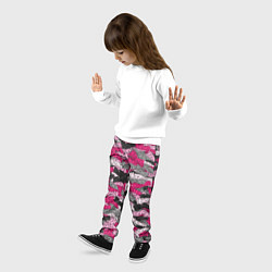 Брюки детские Розовый именной камуфляж Женя, цвет: 3D-принт — фото 2