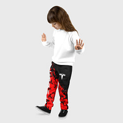 Брюки детские Tesla red pattern, цвет: 3D-принт — фото 2