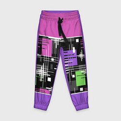 Детские брюки Розово-фиолетовый геометрические фигуры и полосы
