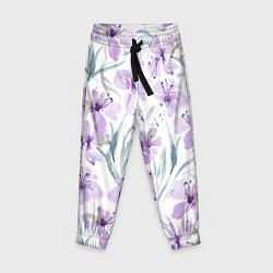 Детские брюки Цветы Фиолетовые Нарисованные Акварелью
