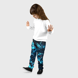 Брюки детские Неоновые фигуры с лазерами - Голубой, цвет: 3D-принт — фото 2