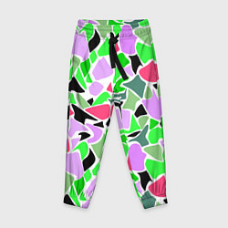 Брюки детские Abstract pattern green pink spots, цвет: 3D-принт