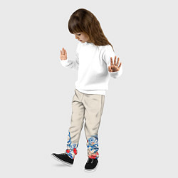 Брюки детские Японский орнамент волн, цвет: 3D-принт — фото 2