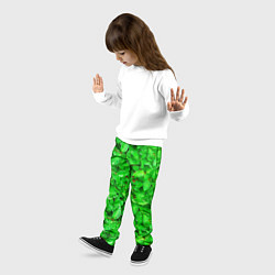 Брюки детские Зелёные листья - текстура, цвет: 3D-принт — фото 2