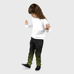 Брюки детские Черный и хвойный зеленый градиент, цвет: 3D-принт — фото 2