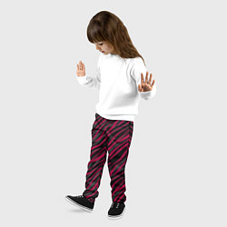 Брюки детские Модный полосатый красно- черный узор Зебра, цвет: 3D-принт — фото 2