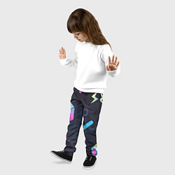 Брюки детские Геометрические фигуры на темном фоне, цвет: 3D-принт — фото 2