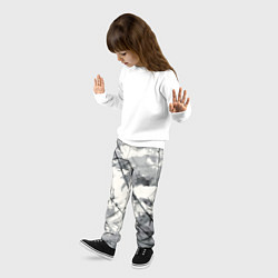 Брюки детские Белый мрамом, цвет: 3D-принт — фото 2