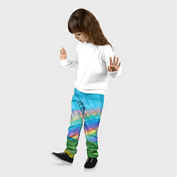 Брюки детские Летний дождь радуга, цвет: 3D-принт — фото 2