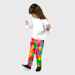 Брюки детские Цветные лоскуты - пэчворк, цвет: 3D-принт — фото 2