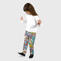 Брюки детские Сумасшедший поп-арт, цвет: 3D-принт — фото 2