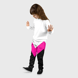 Брюки детские FIRM черный с розовой вставкой, цвет: 3D-принт — фото 2