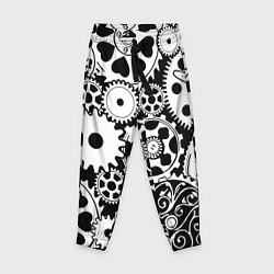 Детские брюки Шестеренки в черно-белом стиле