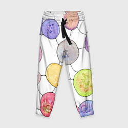 Брюки детские Акварельные круги, узор, цвет: 3D-принт