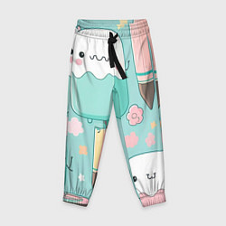 Брюки детские Милые предметы с лицами, цвет: 3D-принт