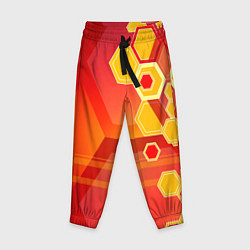 Брюки детские Текстура соты оранжевый, цвет: 3D-принт