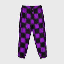 Детские брюки Фиолетовый черный узор Шахматка