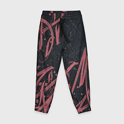 Брюки детские Бордовое граффити, цвет: 3D-принт