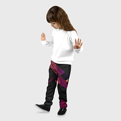Брюки детские Тёмно-розовые фигуры во тьме, цвет: 3D-принт — фото 2