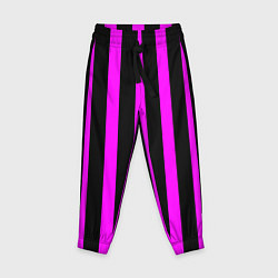 Детские брюки В полоску черного и фиолетового цвета