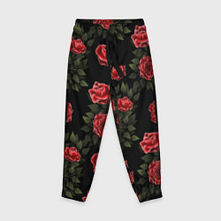 Детские брюки Красные розы на черном - паттерн
