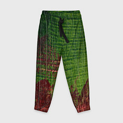 Детские брюки Зелёная и бордовая текстура