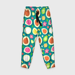 Детские брюки Текстура авокадо и цветы