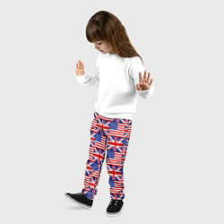 Брюки детские Флаги США и Англии, цвет: 3D-принт — фото 2