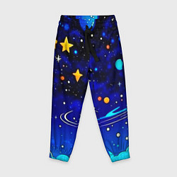 Детские брюки Мультяшный космос темно-синий