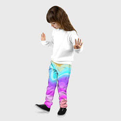 Брюки детские Неоновая разноцветная волна, цвет: 3D-принт — фото 2