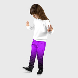 Брюки детские Градиент фиолетово-чёрный, цвет: 3D-принт — фото 2