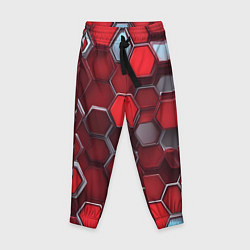 Детские брюки Cyber hexagon red