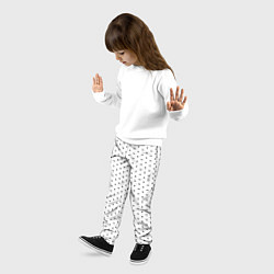 Брюки детские Белый в чёрный горошек, цвет: 3D-принт — фото 2