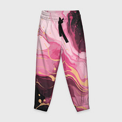 Детские брюки Абстрактный черно-розовый мраморный узор