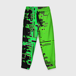 Детские брюки Кибер-глитч зелёный