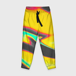 Брюки детские Слияние жёлтого голубого чёрного цветов, цвет: 3D-принт