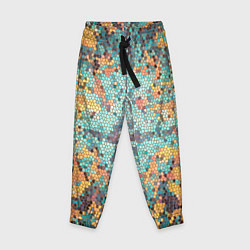Брюки детские Яркий мозаичный узор, цвет: 3D-принт