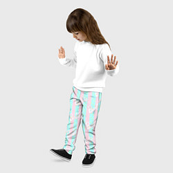 Брюки детские Паттерн Барби на фоне костюма Кена в розово-голубу, цвет: 3D-принт — фото 2