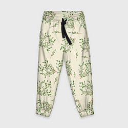 Детские брюки Веточки с зелеными листьями