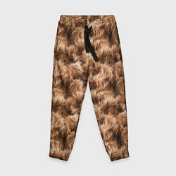 Брюки детские Меховой паттерн коричневый, цвет: 3D-принт