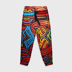 Детские брюки Разноцветный узор в стиле абстракционизм