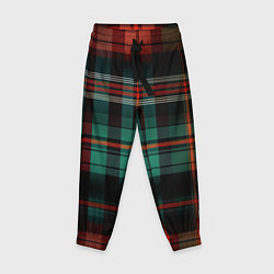 Детские брюки Красно-зелёная шотландская клетка
