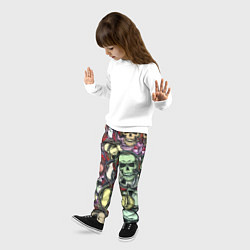 Брюки детские Череп в наушниках паттерн, цвет: 3D-принт — фото 2