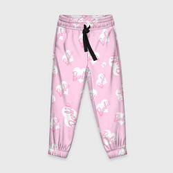 Детские брюки Барби: белые сердца на розовом паттерн