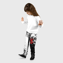 Брюки детские Берсерк знак жертвы - черно-белые брызги, цвет: 3D-принт — фото 2