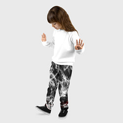 Брюки детские Серый дым узоры, цвет: 3D-принт — фото 2