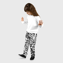Брюки детские Чёрный кружевной узор, цвет: 3D-принт — фото 2