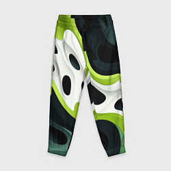 Брюки детские Белая вязкая текстура на зеленой, цвет: 3D-принт