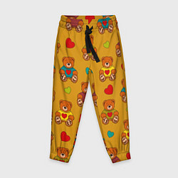 Детские брюки Игрушечные мишки и разноцветные сердца